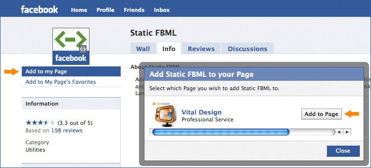 Click Add to Page, and select your page from the menu