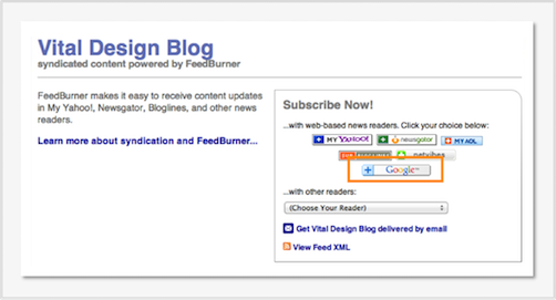 vital design feedburner rss