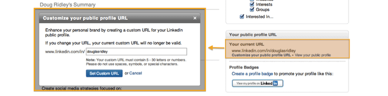A Checklist to Optimize Your LinkedIn Profile 5 Selecting a Custom LinkedIn URL 2
