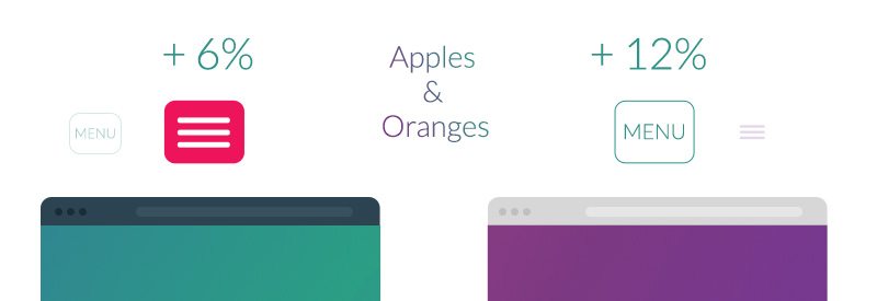The Ultimate Guide to the Brilliance — and Potential Dangers — of the Hamburger Icon (Flyout Menu) 15 hamburger-nav-conversion-stats