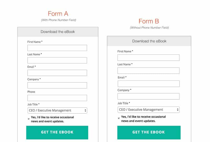 Phone number form 