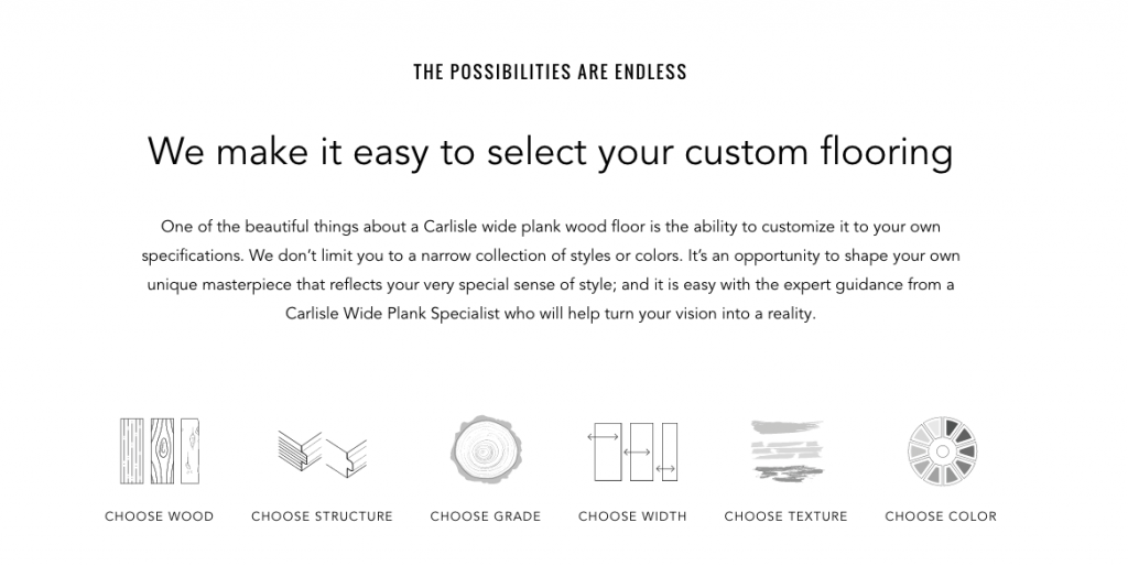 Vital Builds eCommerce Website for Luxury Wood Flooring Manufacturer - Carlisle 5 carlisle shot