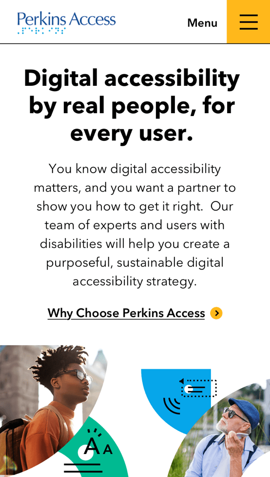 Perkins Access 6 Element's mobile webpage