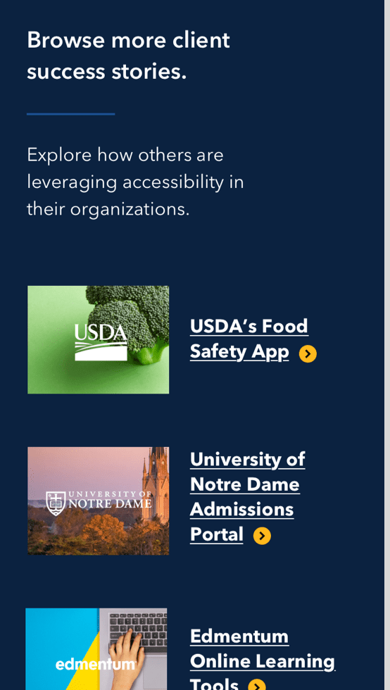 Perkins Access 9 Element mobile website cards