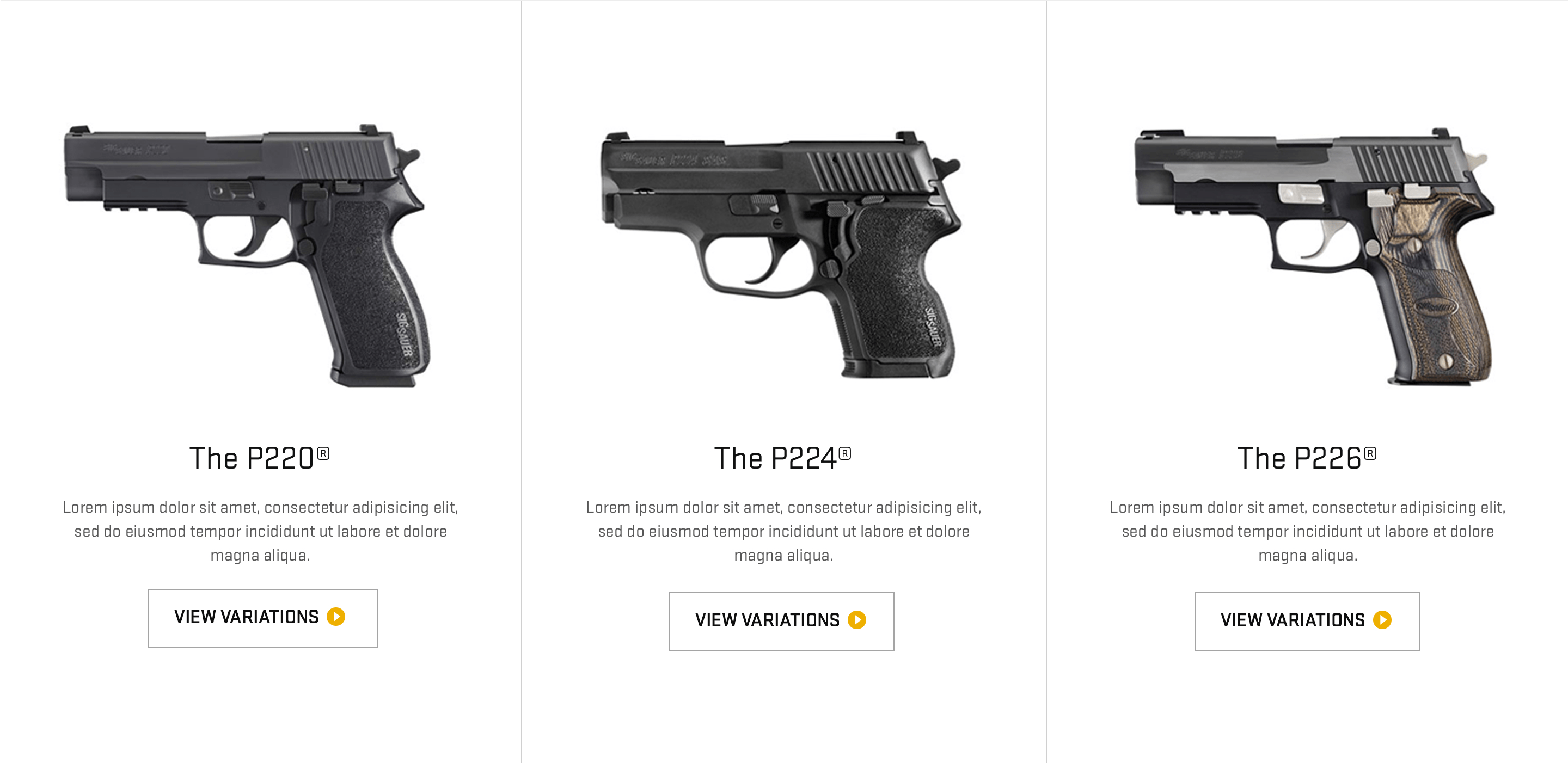 Sig Sauer | eCommerce Website 13 Products
