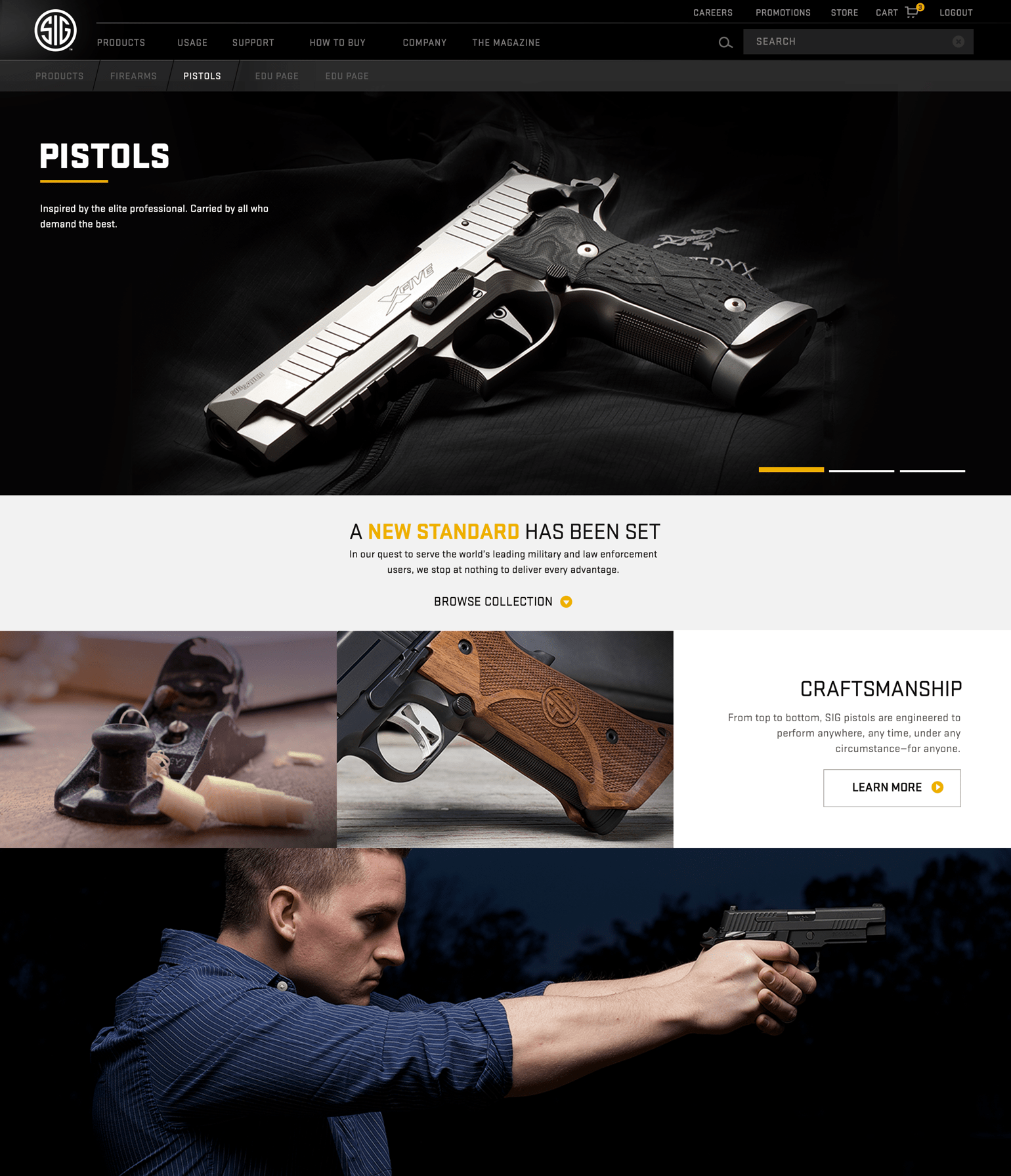 Sig Sauer | eCommerce Website 4 Sig Product Screen