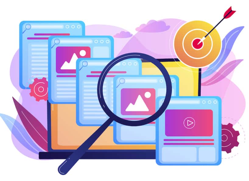 graphic of various SEO elements and tasks