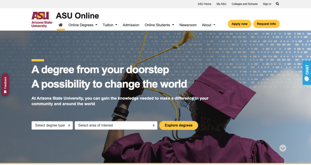 Higher Education Website Design UX: Arizona State University