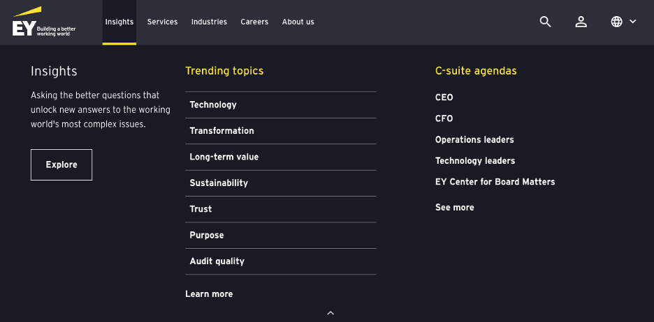 6 Steps to Creating Great Website Navigation 13 Ernst&Young