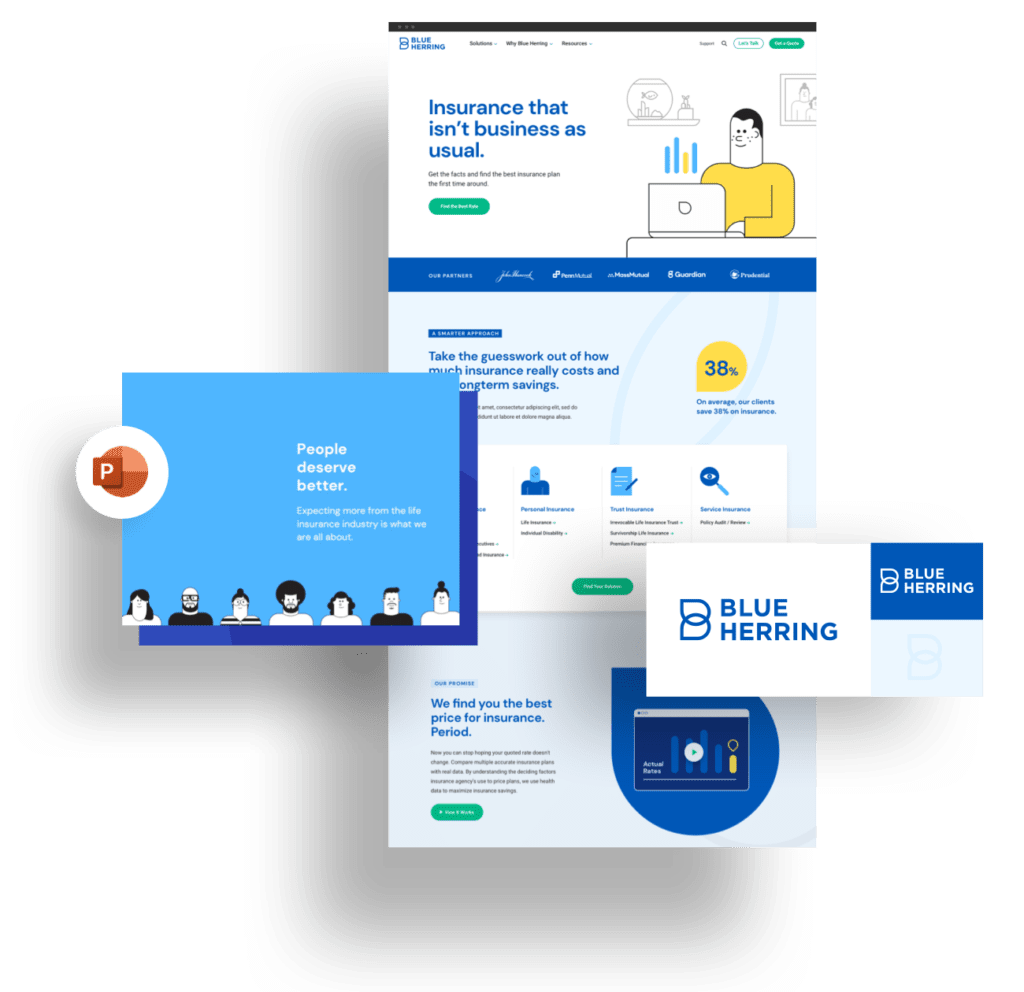 Branding graphic blue herring