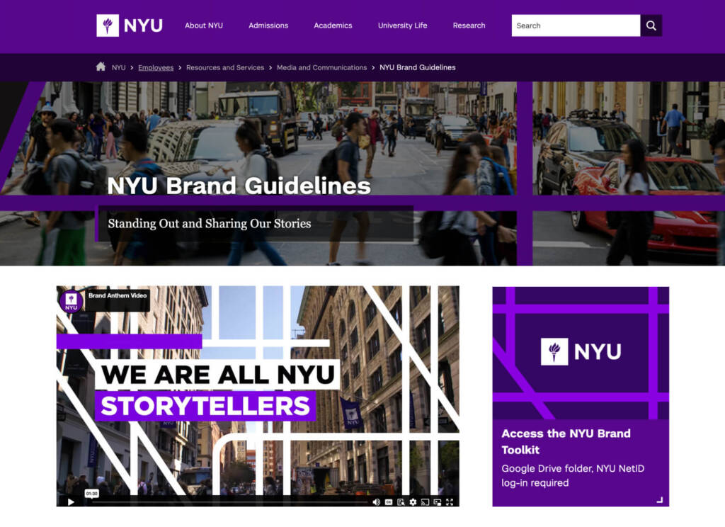 How to Create a Brand Messaging Framework (w/Template) 9 NYU Brand book