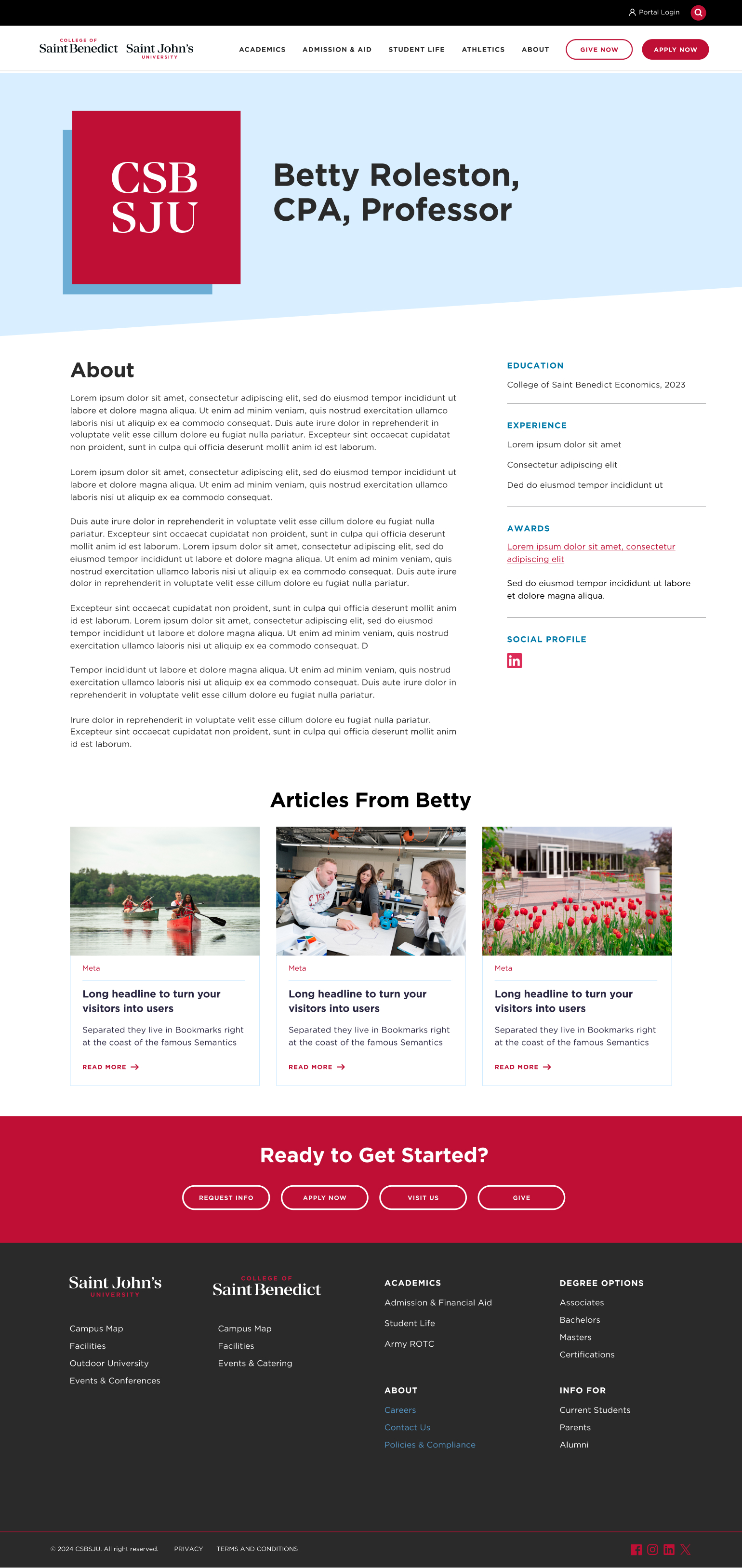 CSBSJU | Website 6 CSBSJU Faculty Detail Portfolio 1