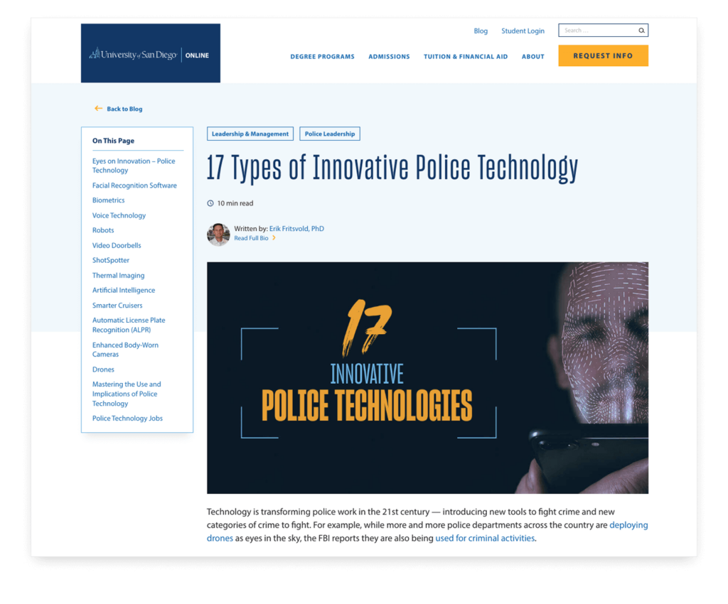 USD PoliceTech Blog Detail